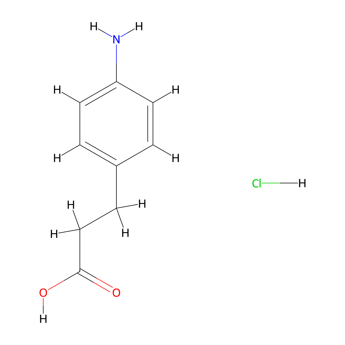 3-(4-Aminophenyl)propanoic acid;hydrochloride molecular structure, CAS 56363-82-7