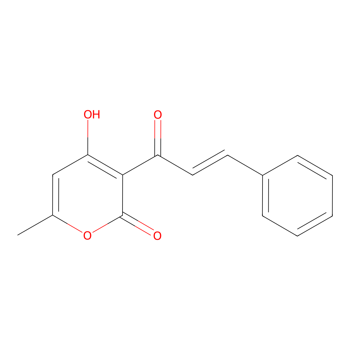 3-cinnamoyl-4-hydroxy-6-methyl-2H-pyran-2-one molecular structure, CAS 56364-25-1