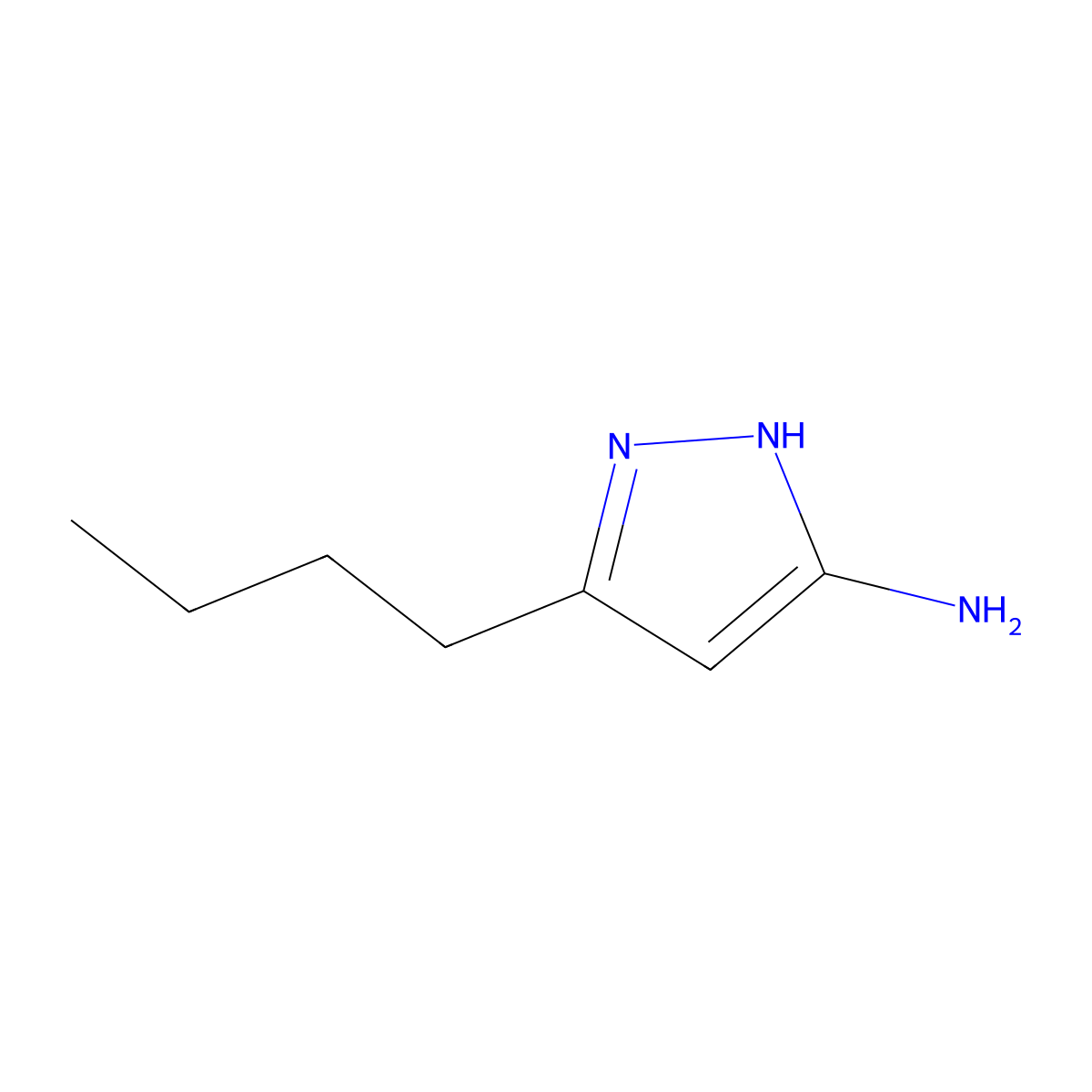 3-butyl-1H-pyrazol-5-amine molecular structure, CAS 56367-26-1