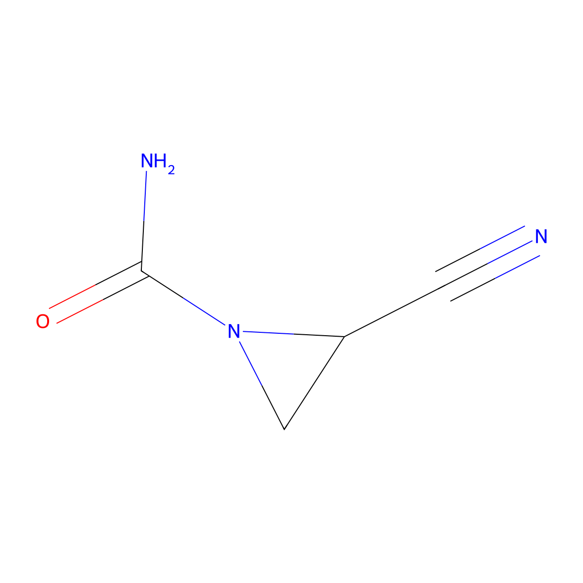 2-Cyano-1-aziridinecarboxamide molecular structure, CAS 56368-59-3