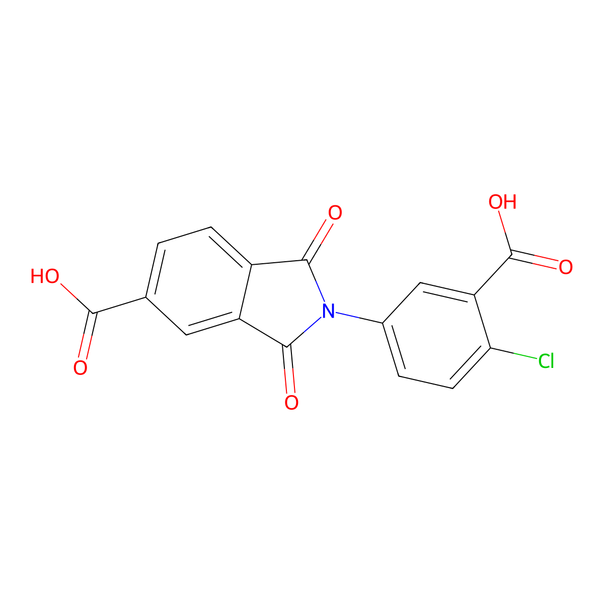 2-(3-carboxy-4-chlorophenyl)-1,3-dioxo-2,3-dihydro-1H-isoindole-5-carboxylic acid molecular structure, CAS 5637-40-1