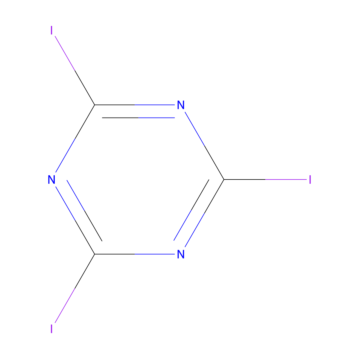 2,4,6-Triiodo-1,3,5-triazine molecular structure, CAS 5637-87-6