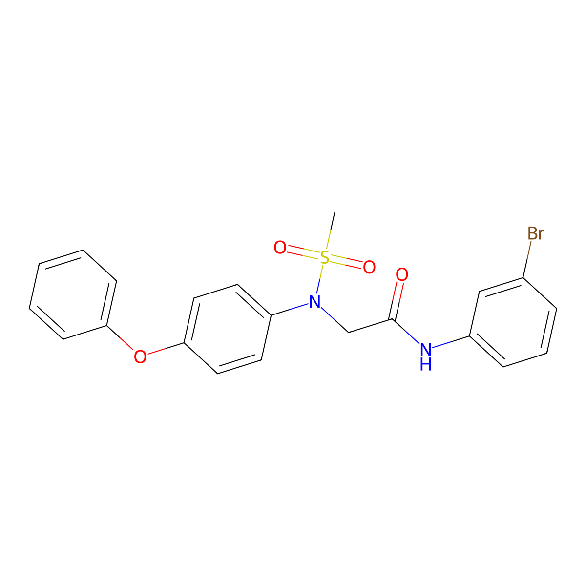 N-(3-bromophenyl)-2-(N-methylsulfonyl-4-phenoxyanilino)acetamide molecular structure, CAS 5637-95-6