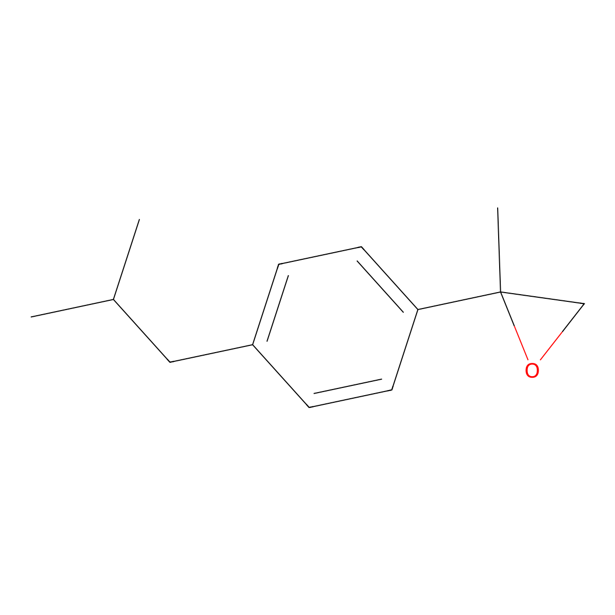 Oxirane, 2-methyl-2-[4-(2-methylpropyl)phenyl]- molecular structure, CAS 56374-24-4