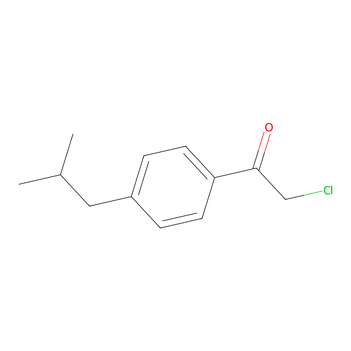 2-Chloro-1-[4-(2-methylpropyl)phenyl]ethan-1-one molecular structure, CAS 56374-25-5