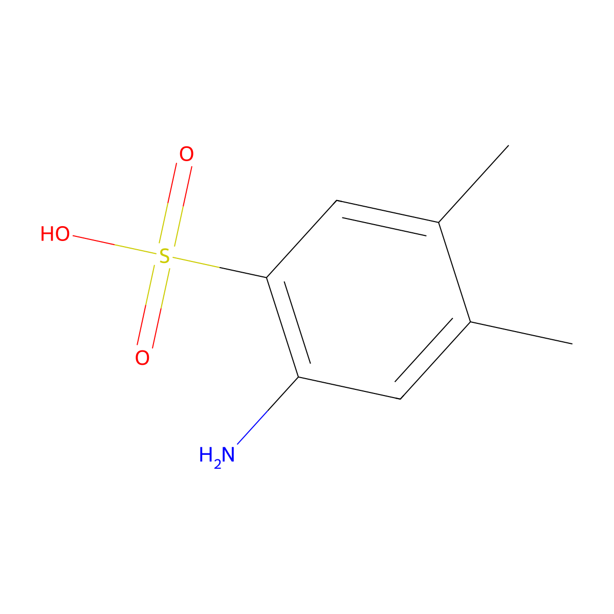2-Amino-4,5-dimethylbenzenesulfonic acid molecular structure, CAS 56375-83-8