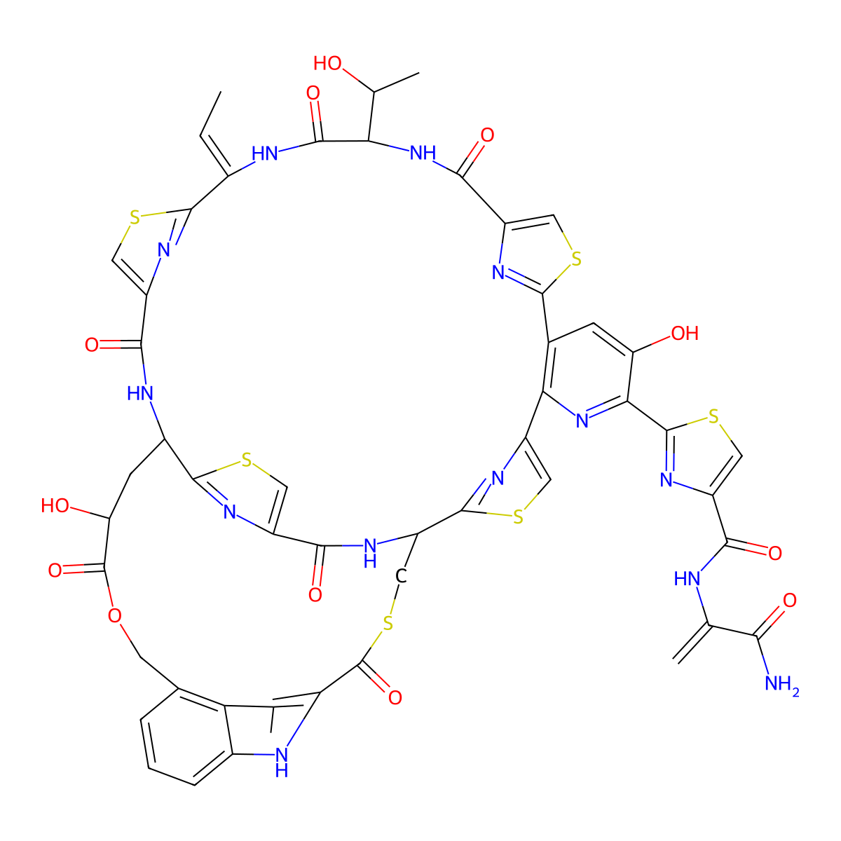 Nosiheptide molecular structure, CAS 56377-79-8