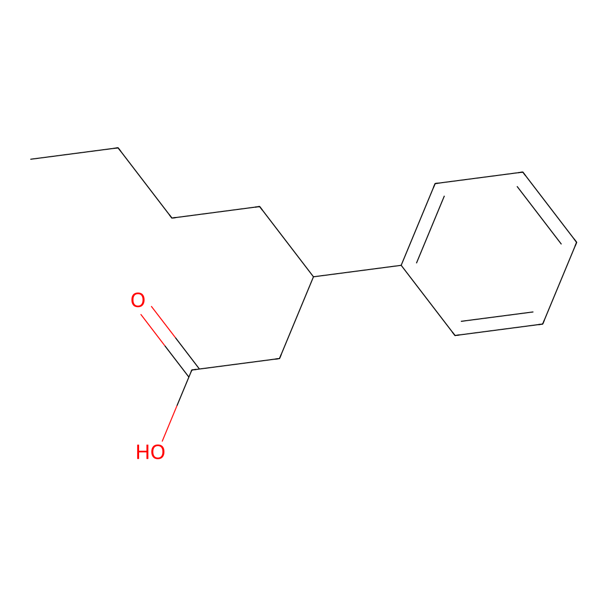 3-Phenylheptanoic acid molecular structure, CAS 5638-30-2
