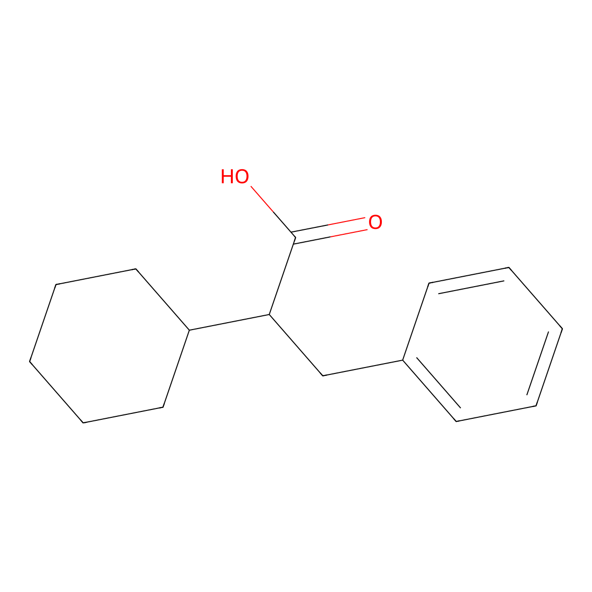 2-Cyclohexyl-3-phenylpropanoic acid molecular structure, CAS 5638-33-5