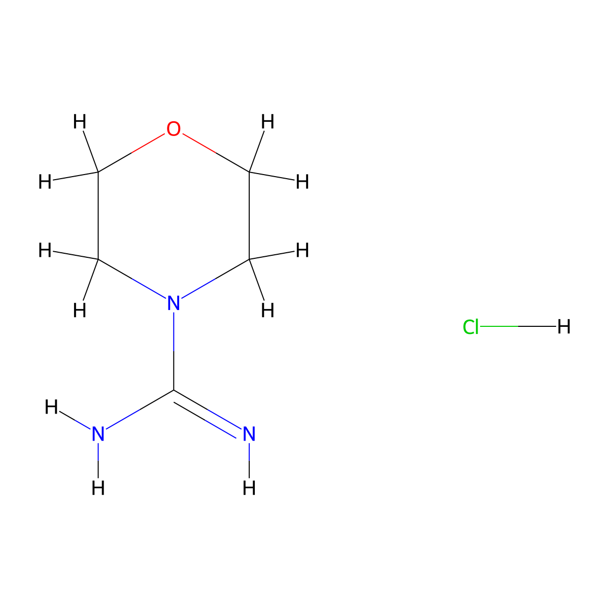 Morpholine-4-carboximidamide hydrochloride molecular structure, CAS 5638-78-8