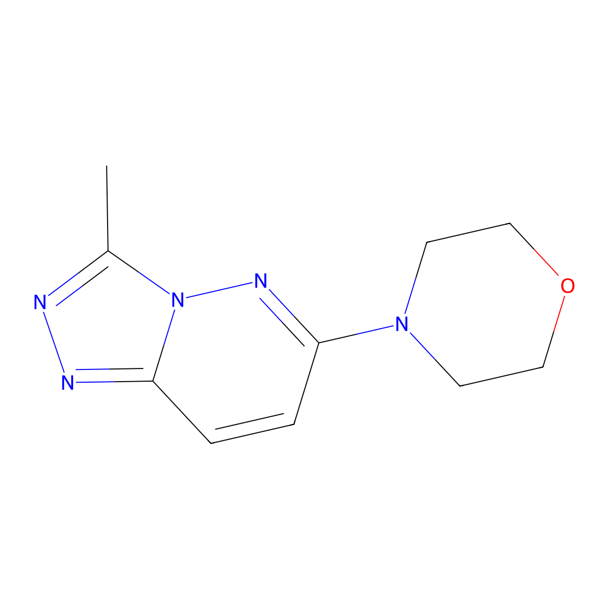 1,2,4-Triazolo(4,3-b)pyridazine, 3-methyl-6-(4-morpholinyl)- molecular structure, CAS 56383-11-0