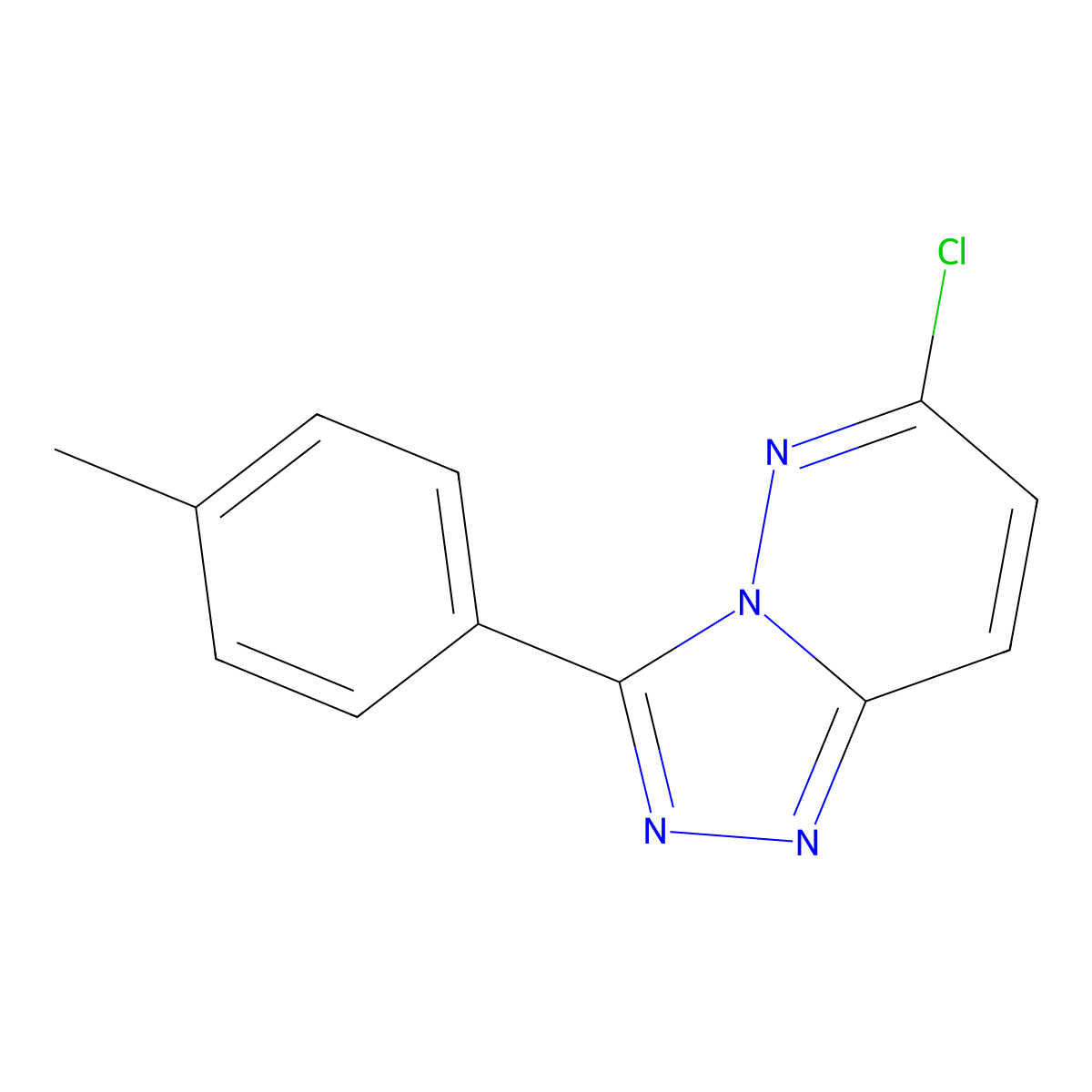 6-Chloro-3-(4-methylphenyl)-[1,2,4]triazolo[4,3-b]pyridazine molecular structure, CAS 56383-42-7
