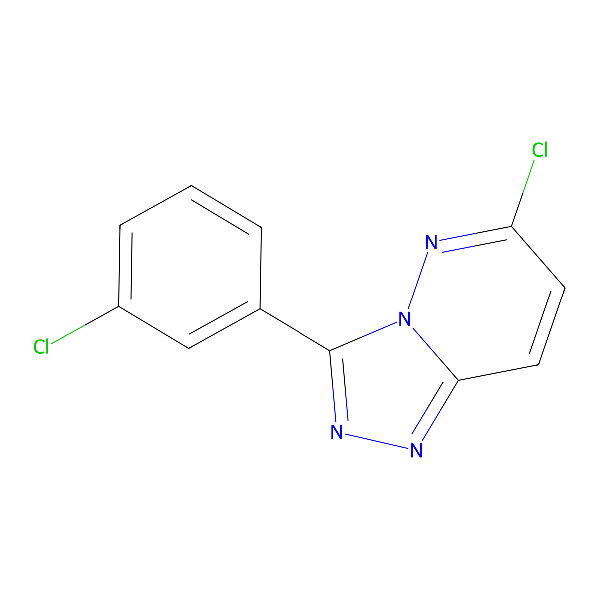 6-Chloro-3-(3-chlorophenyl)[1,2,4]triazolo[4,3-b]pyridazine molecular structure, CAS 56383-51-8