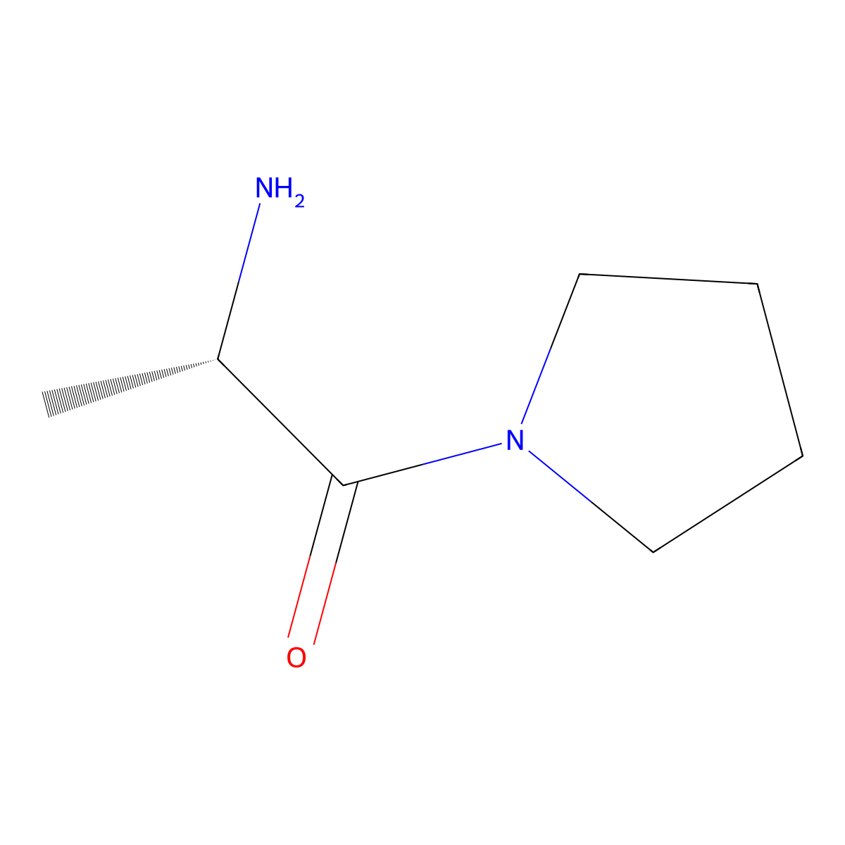 (2S)-2-amino-1-pyrrolidin-1-ylpropan-1-one molecular structure, CAS 56384-04-4