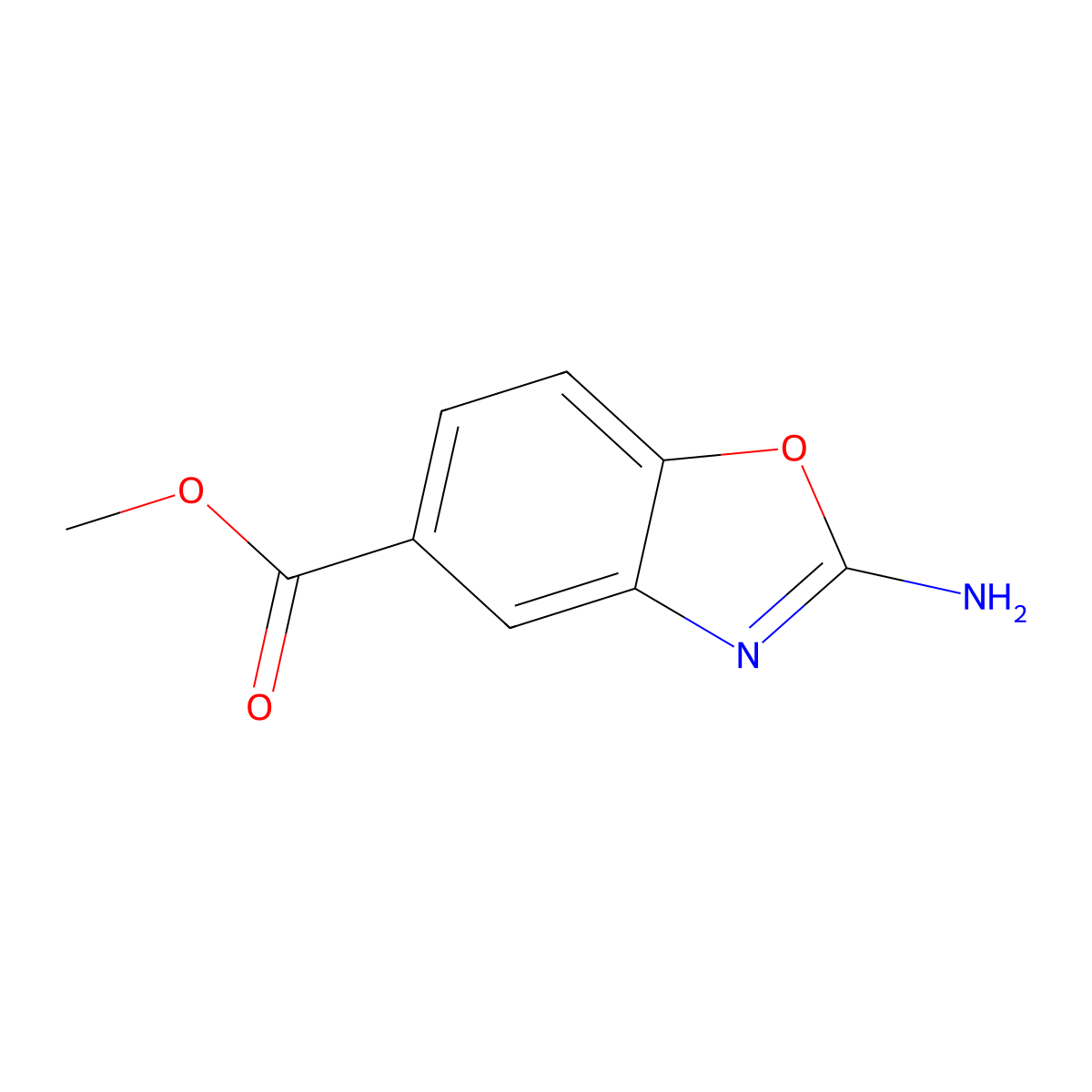 Methyl 2-amino-1,3-benzoxazole-5-carboxylate molecular structure, CAS 56388-02-4