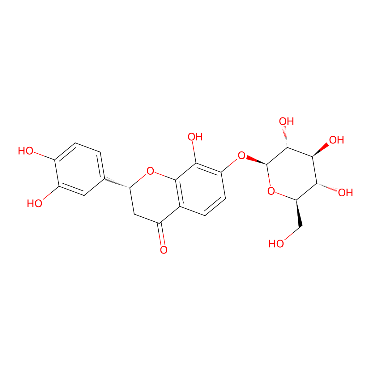 2R-3',4',8-Trihydroxyflavanone-7-O-glucoside molecular structure, CAS 56389-87-8