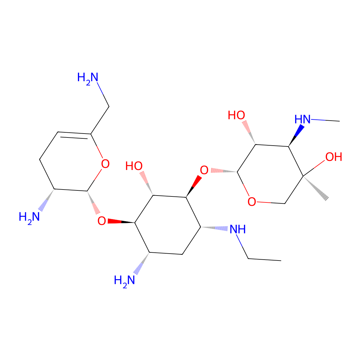 Netilmicin molecular structure, CAS 56391-56-1