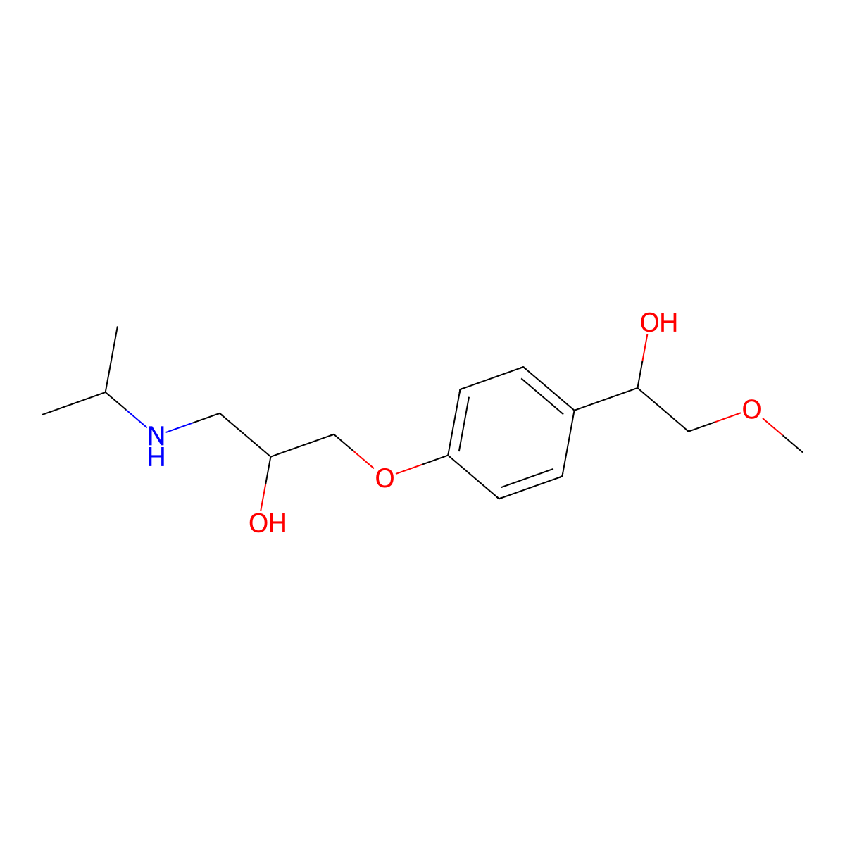 alpha-Hydroxymetoprolol molecular structure, CAS 56392-16-6