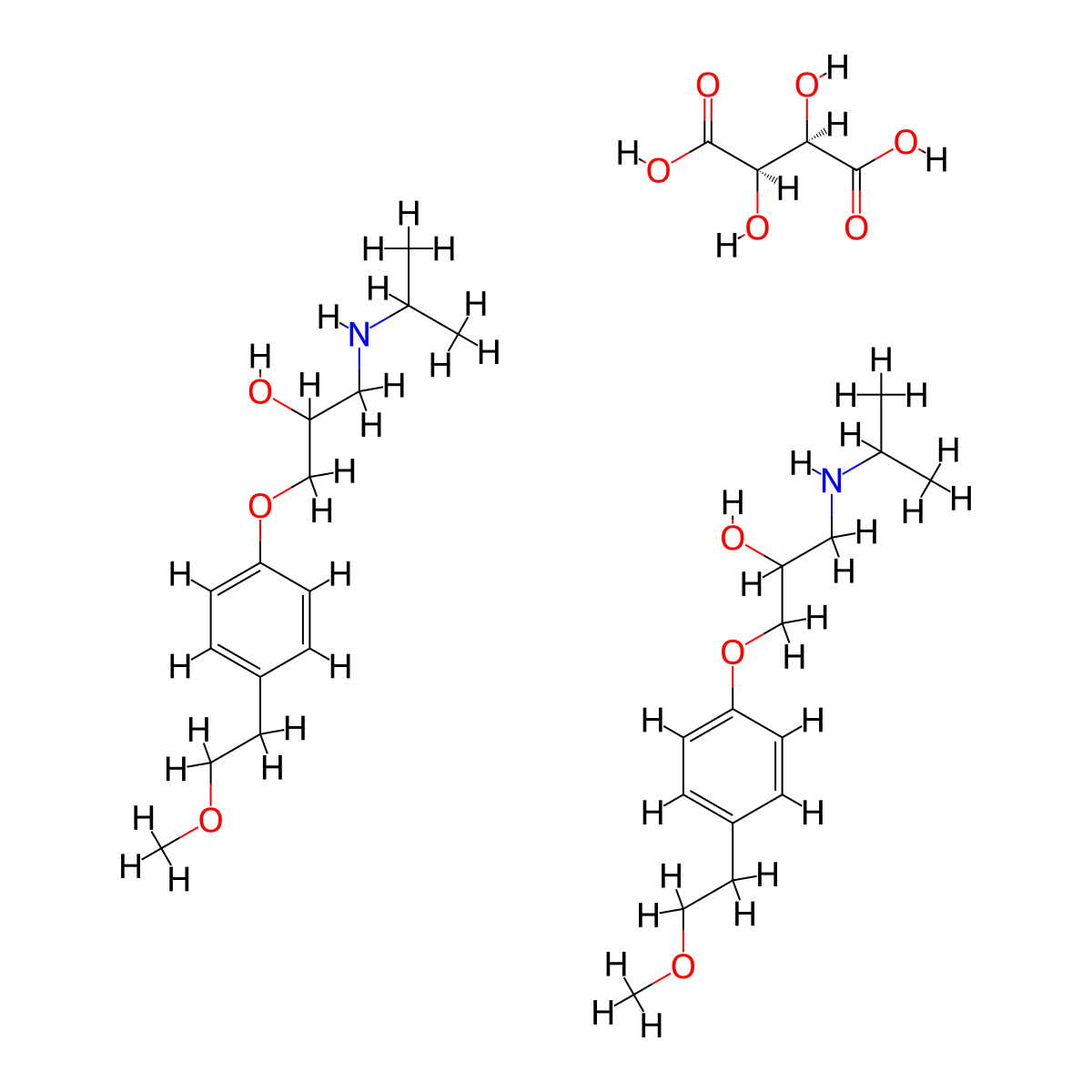 Metoprolol Tartrate molecular structure, CAS 56392-17-7