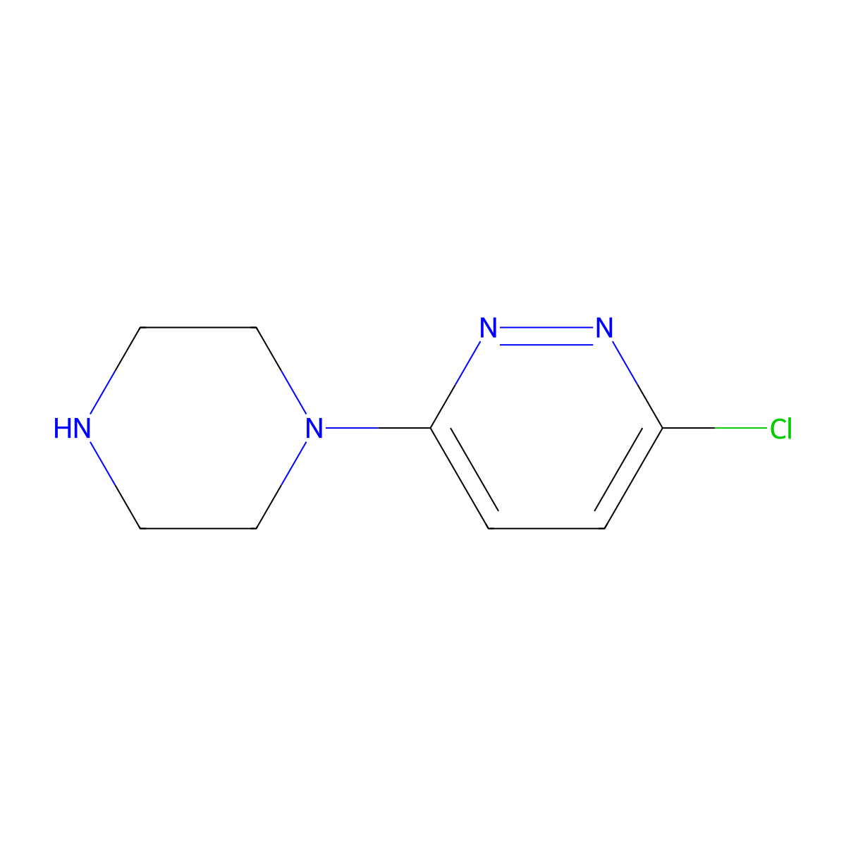 3-Chloro-6-(1-piperazinyl)pyridazine molecular structure, CAS 56392-83-7