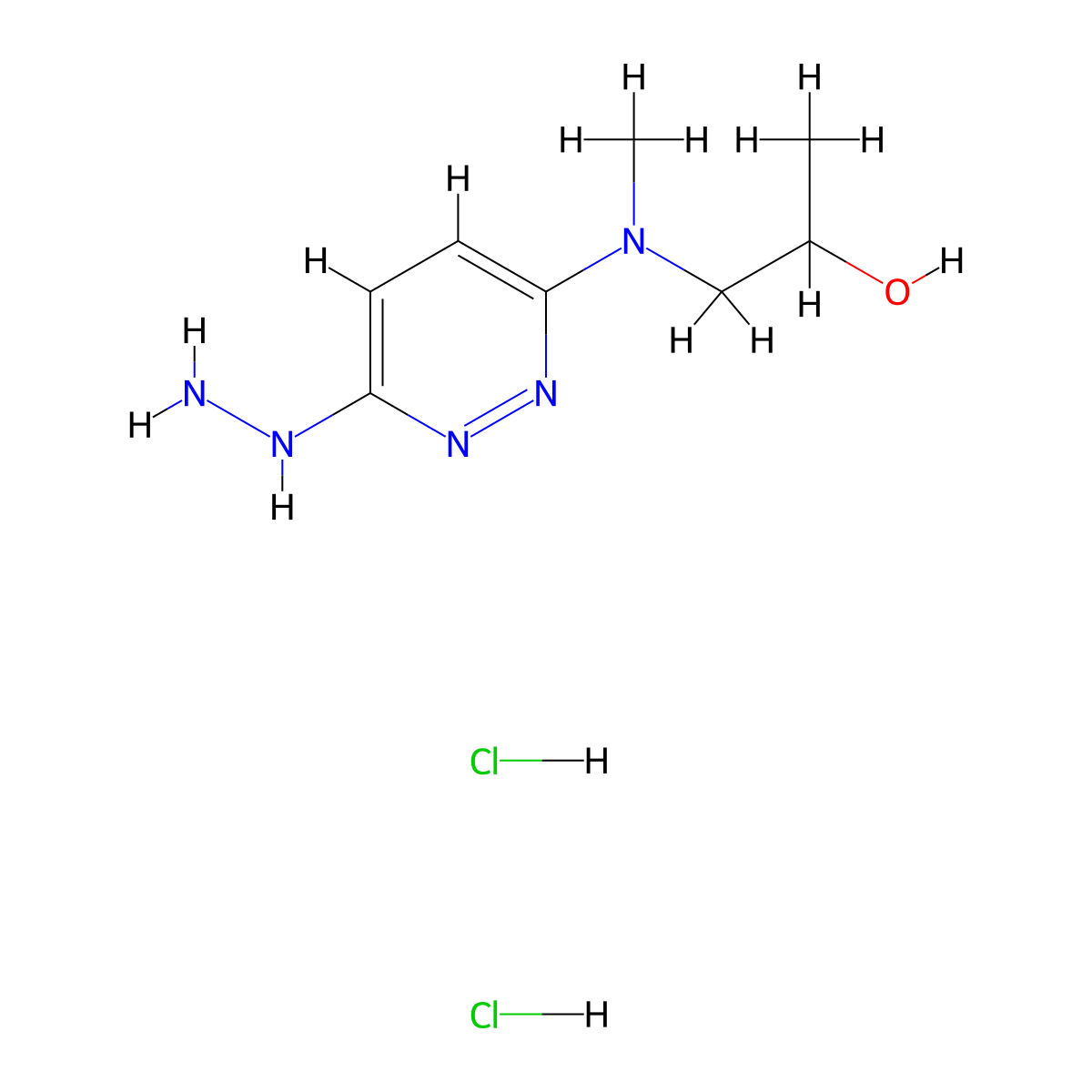 Pildralazine dihydrochloride molecular structure, CAS 56393-22-7