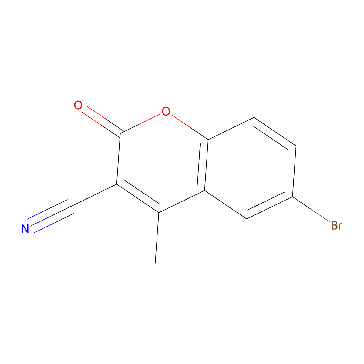 6-Bromo-3-cyano-4-methylcoumarin molecular structure, CAS 56394-22-0
