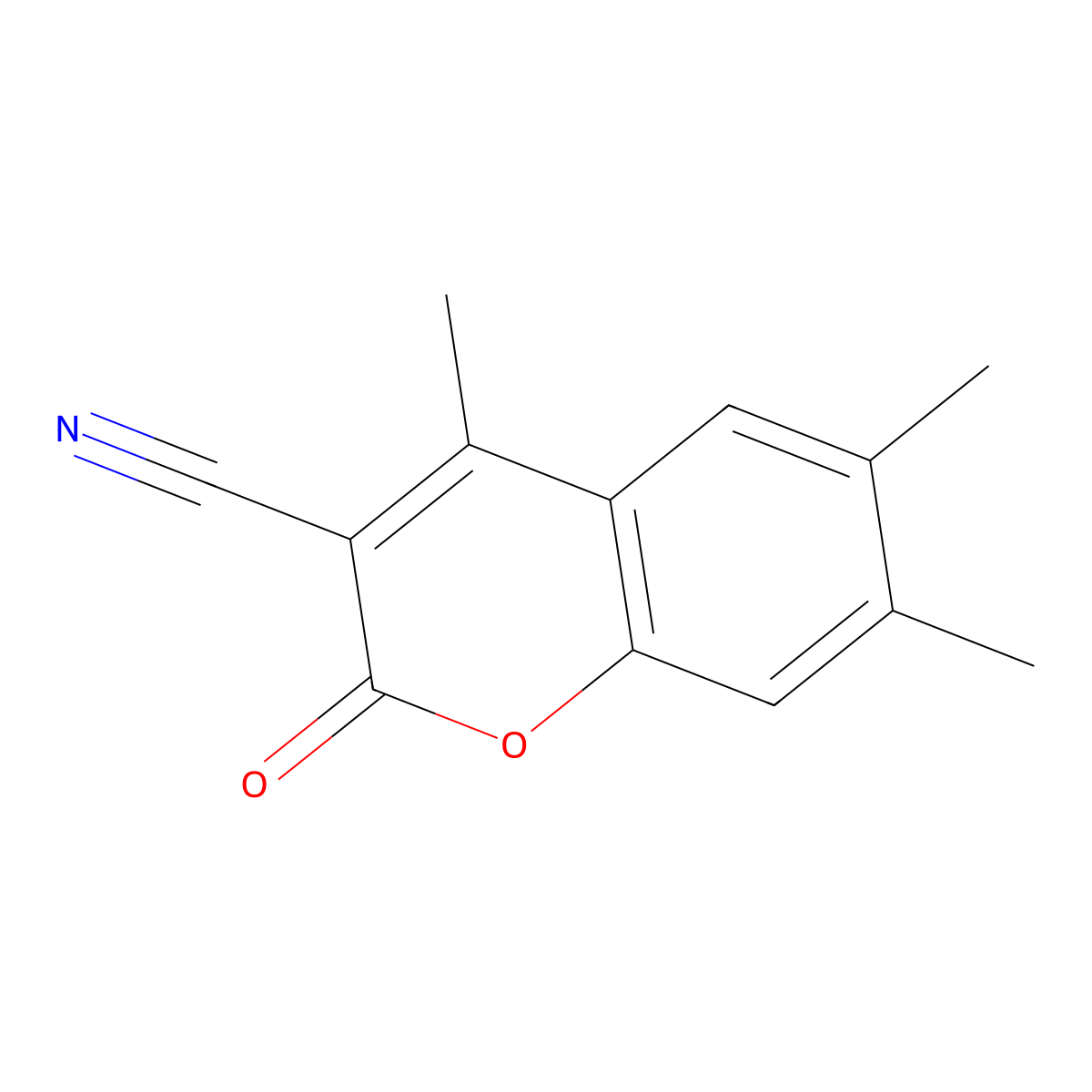 4,6,7-Trimethyl-2-oxo-2H-chromene-3-carbonitrile molecular structure, CAS 56394-26-4