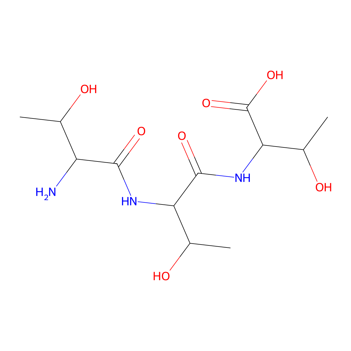 2-[[2-[(2-Amino-3-hydroxybutanoyl)amino]-3-hydroxybutanoyl]amino]-3-hydroxybutanoic acid molecular structure, CAS 56395-09-6