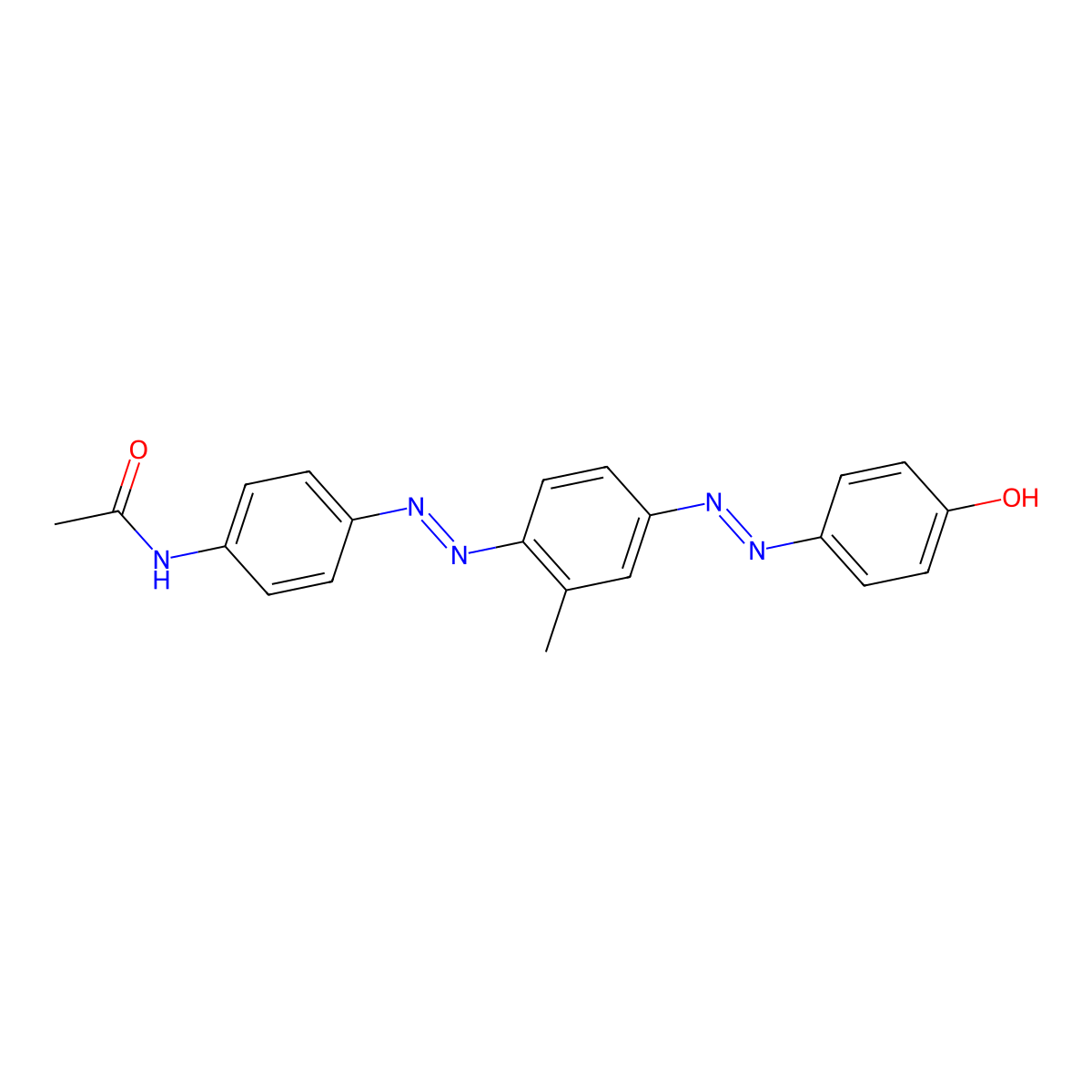 Acetamide, N-(4-(2-(4-(2-(4-hydroxyphenyl)diazenyl)-2-methylphenyl)diazenyl)phenyl)- molecular structure, CAS 56395-29-0
