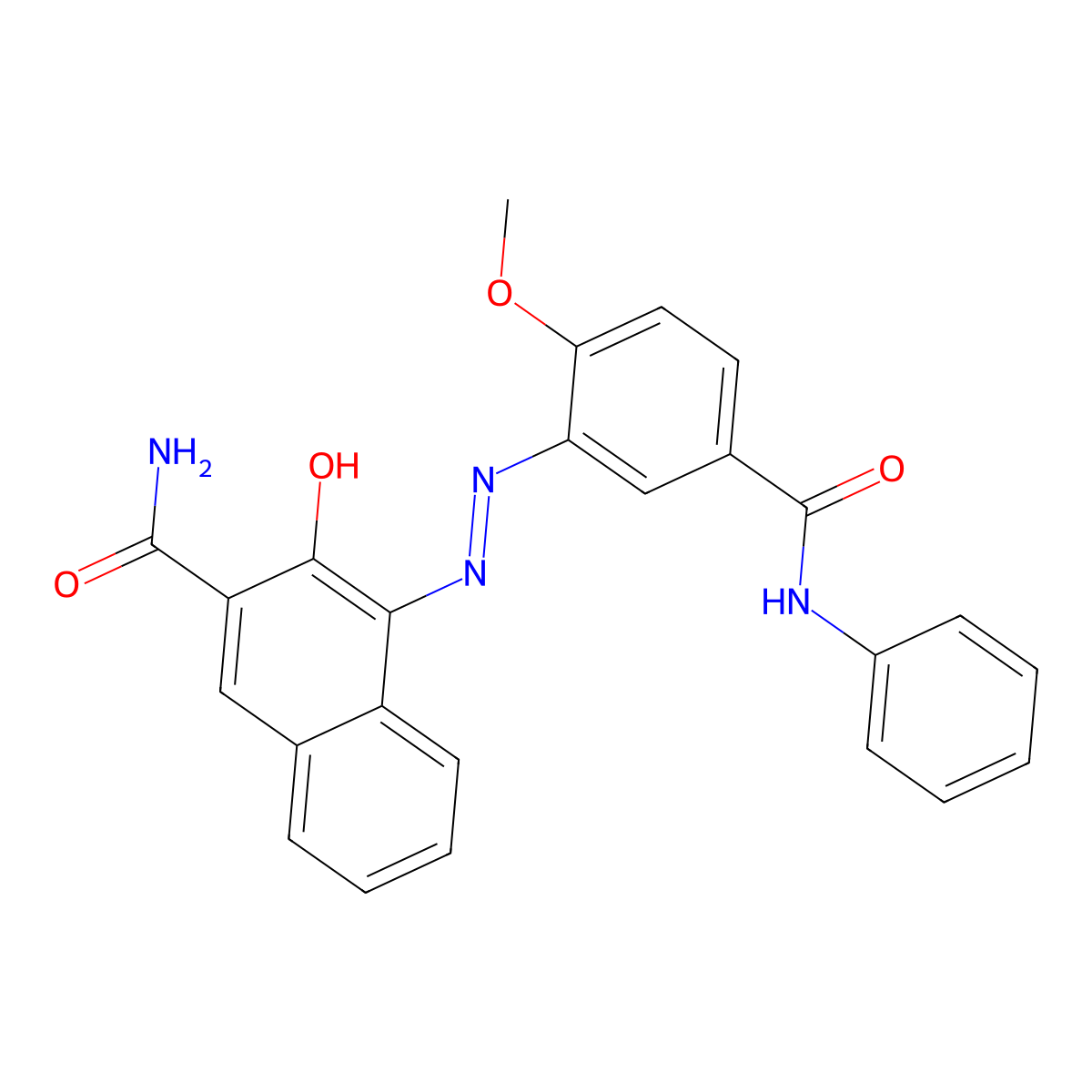 4-((5-(Anilino)carbonyl-2-methoxyphenyl)azo)-3-hydroxynaphthalene-2-carboxamide molecular structure, CAS 56396-10-2