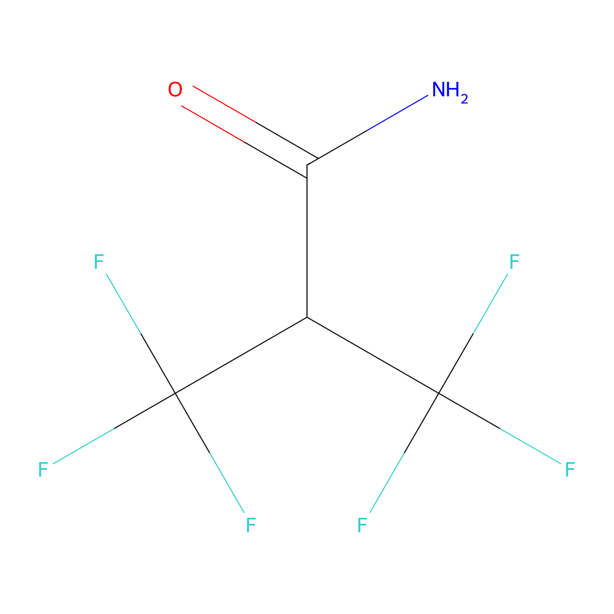 3,3,3-Trifluoro-2-(trifluoromethyl)propanamide molecular structure, CAS 564-09-0