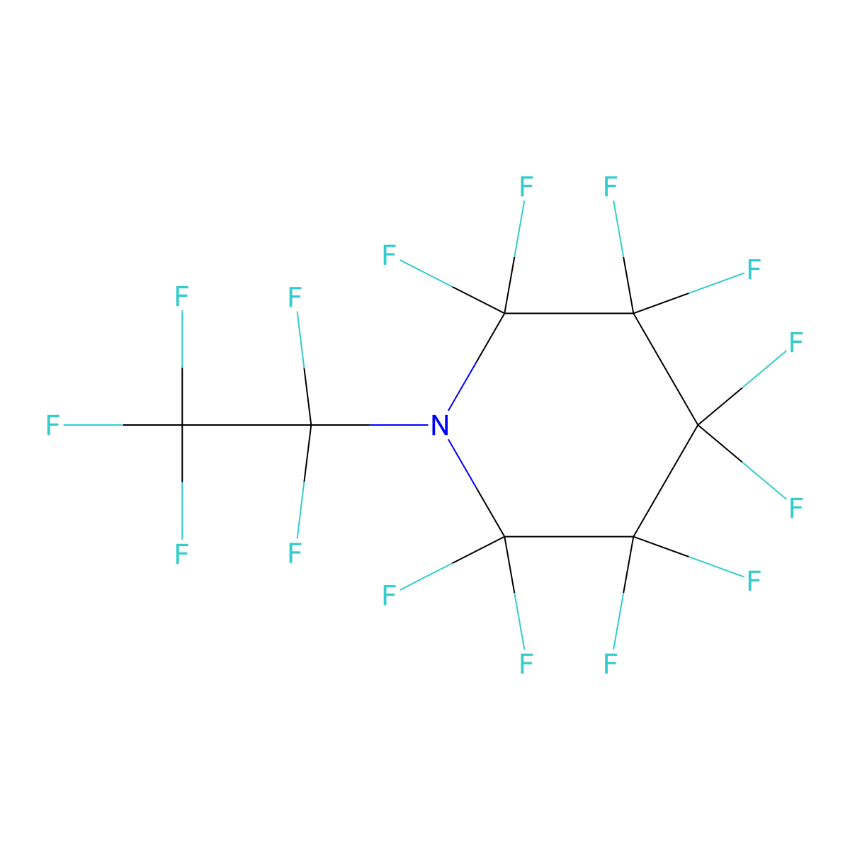 Piperidine, 2,2,3,3,4,4,5,5,6,6-decafluoro-1-(1,1,2,2,2-pentafluoroethyl)- molecular structure, CAS 564-11-4