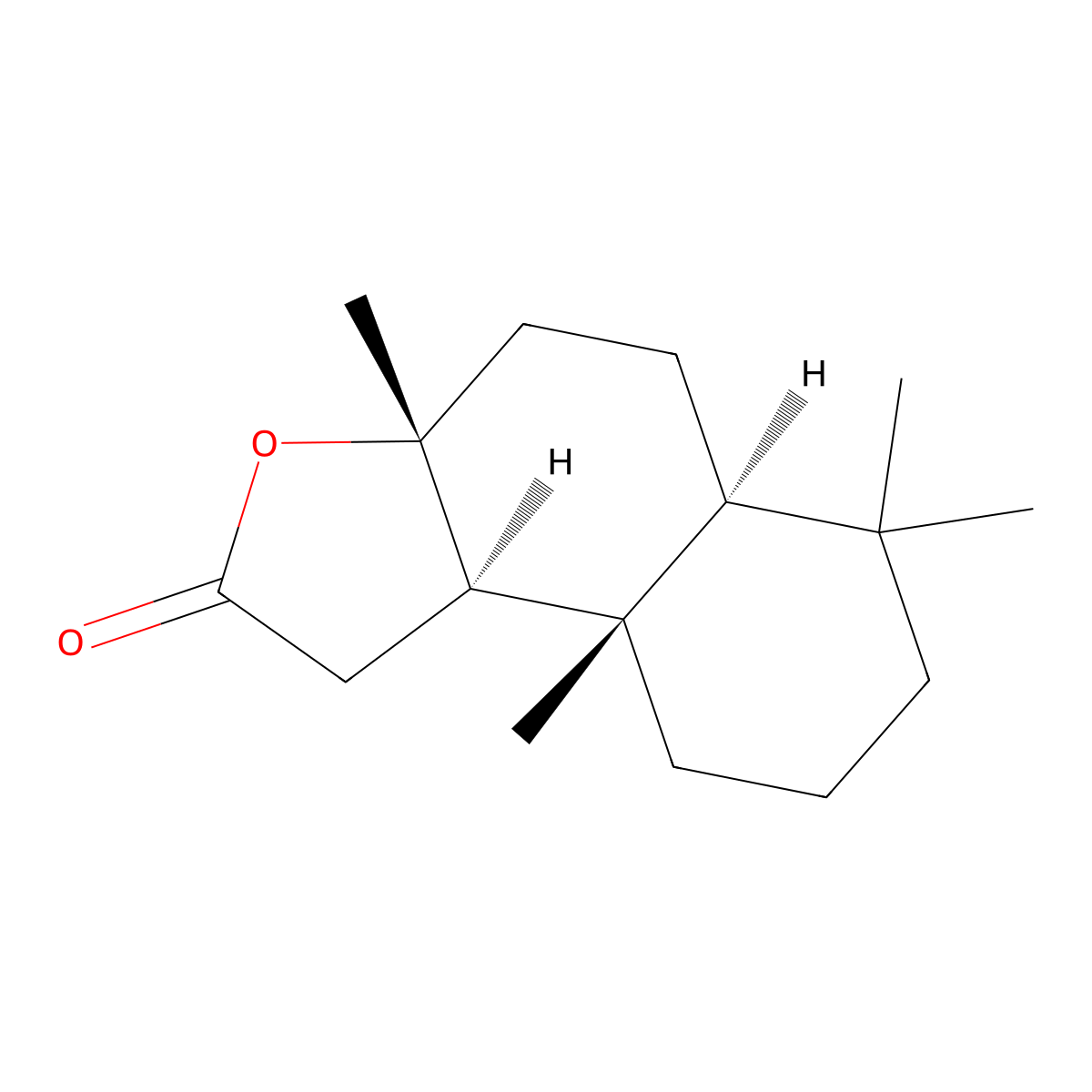 (+)-Sclareolide molecular structure, CAS 564-20-5