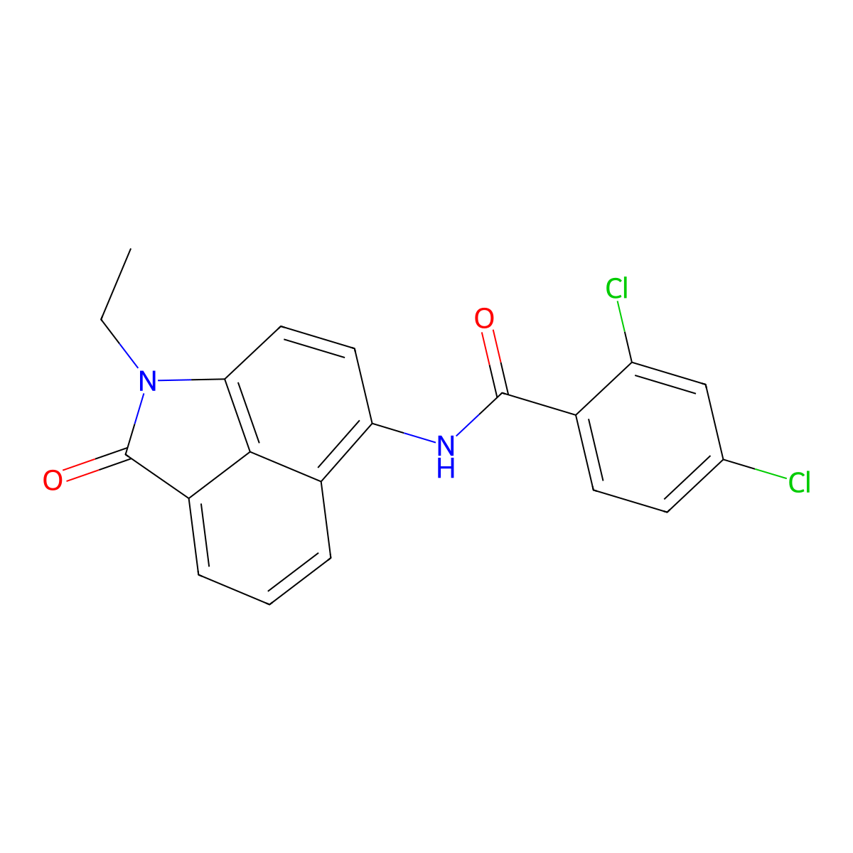 2,4-dichloro-N-(1-ethyl-2-oxobenzo[cd]indol-6-yl)benzamide molecular structure, CAS 5640-84-6