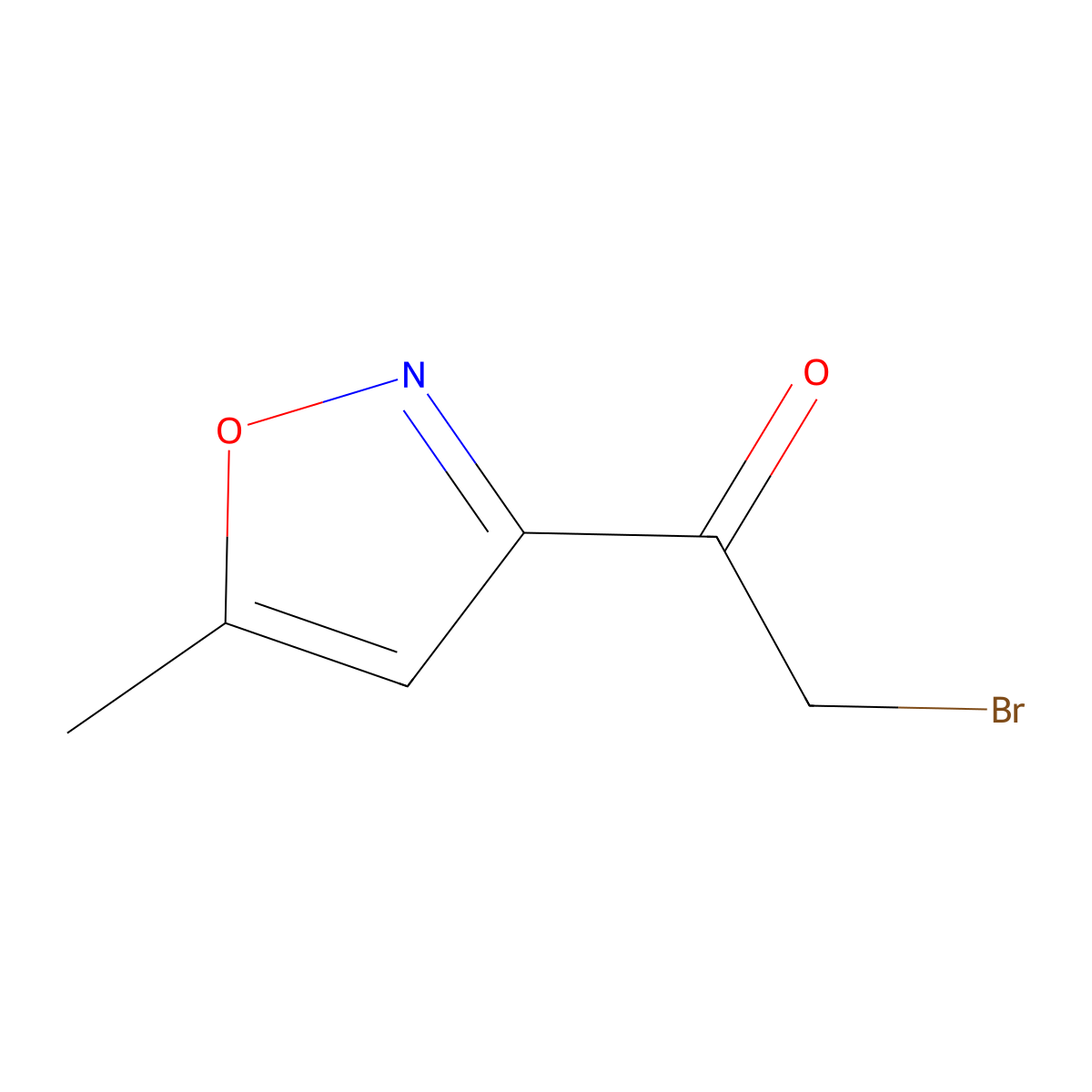 2-Bromo-1-(5-methyl-1,2-oxazol-3-yl)ethan-1-one molecular structure, CAS 56400-88-5
