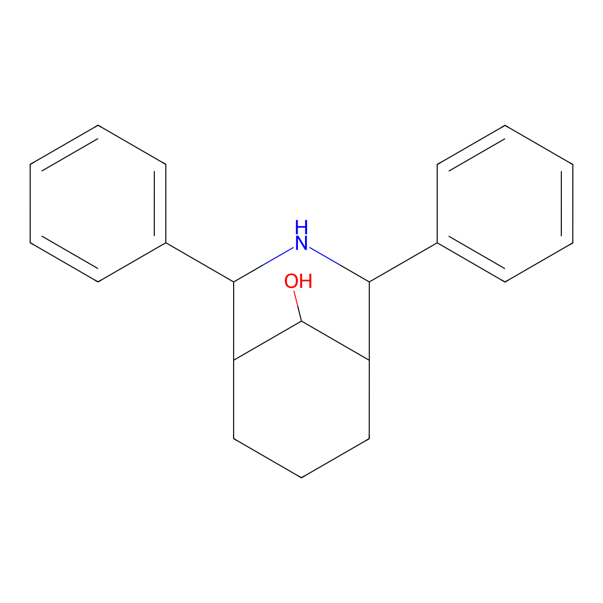 2,4-Diphenyl-3-azabicyclo[3.3.1]nonan-9-ol molecular structure, CAS 56401-13-9