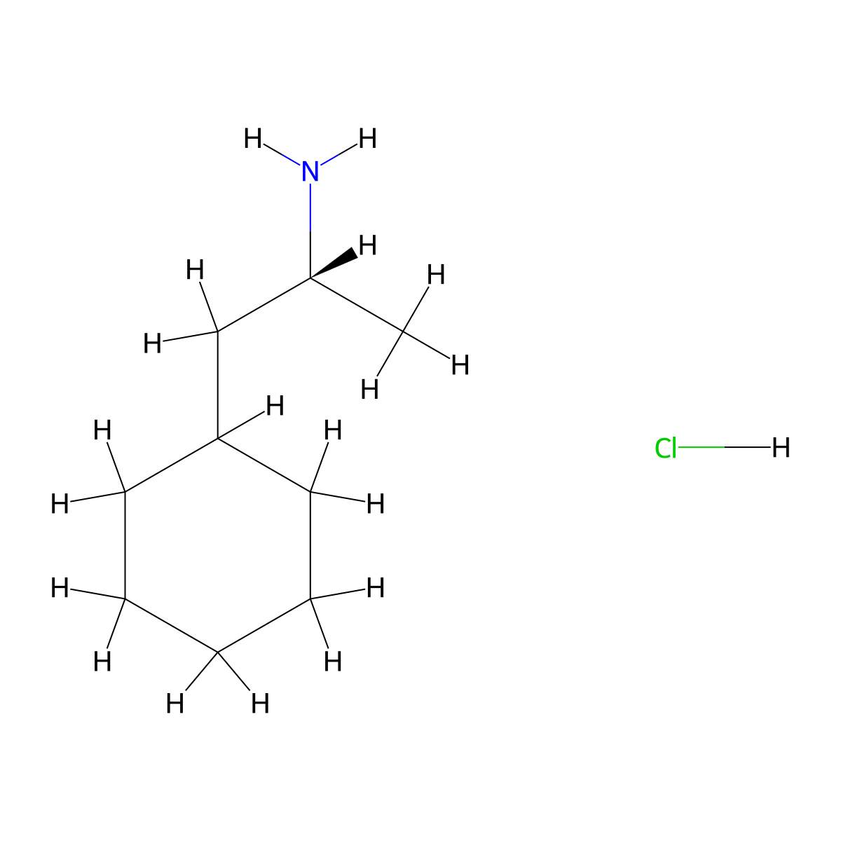 (2R)-1-cyclohexylpropan-2-amine hydrochloride molecular structure, CAS 56401-85-5