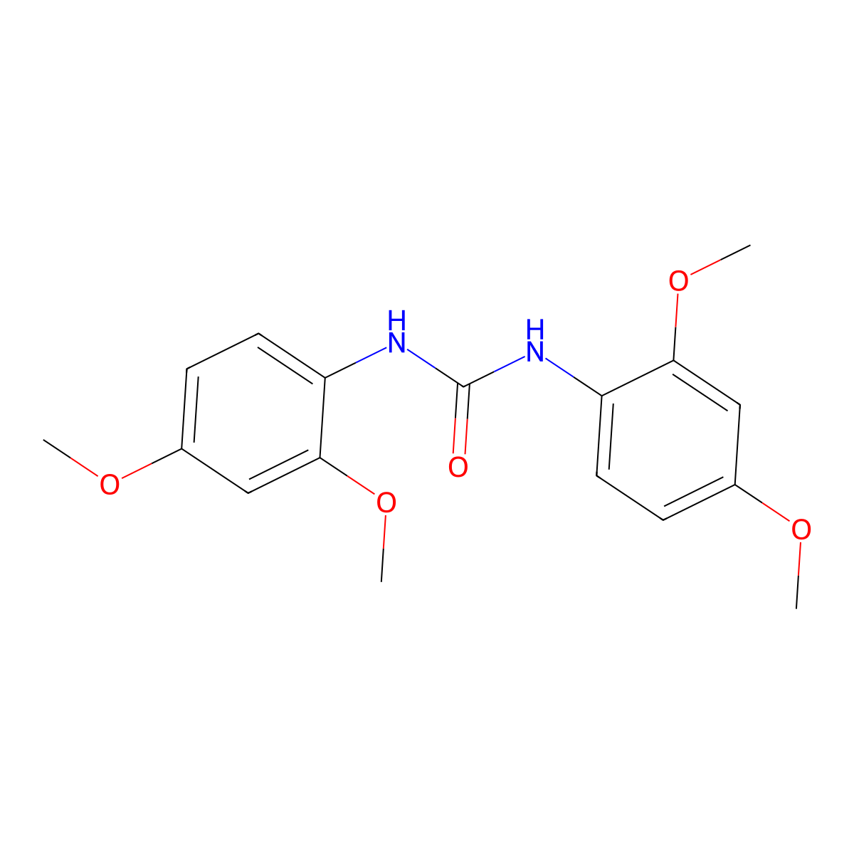 1,3-Bis(2,4-dimethoxyphenyl)urea molecular structure, CAS 56402-79-0