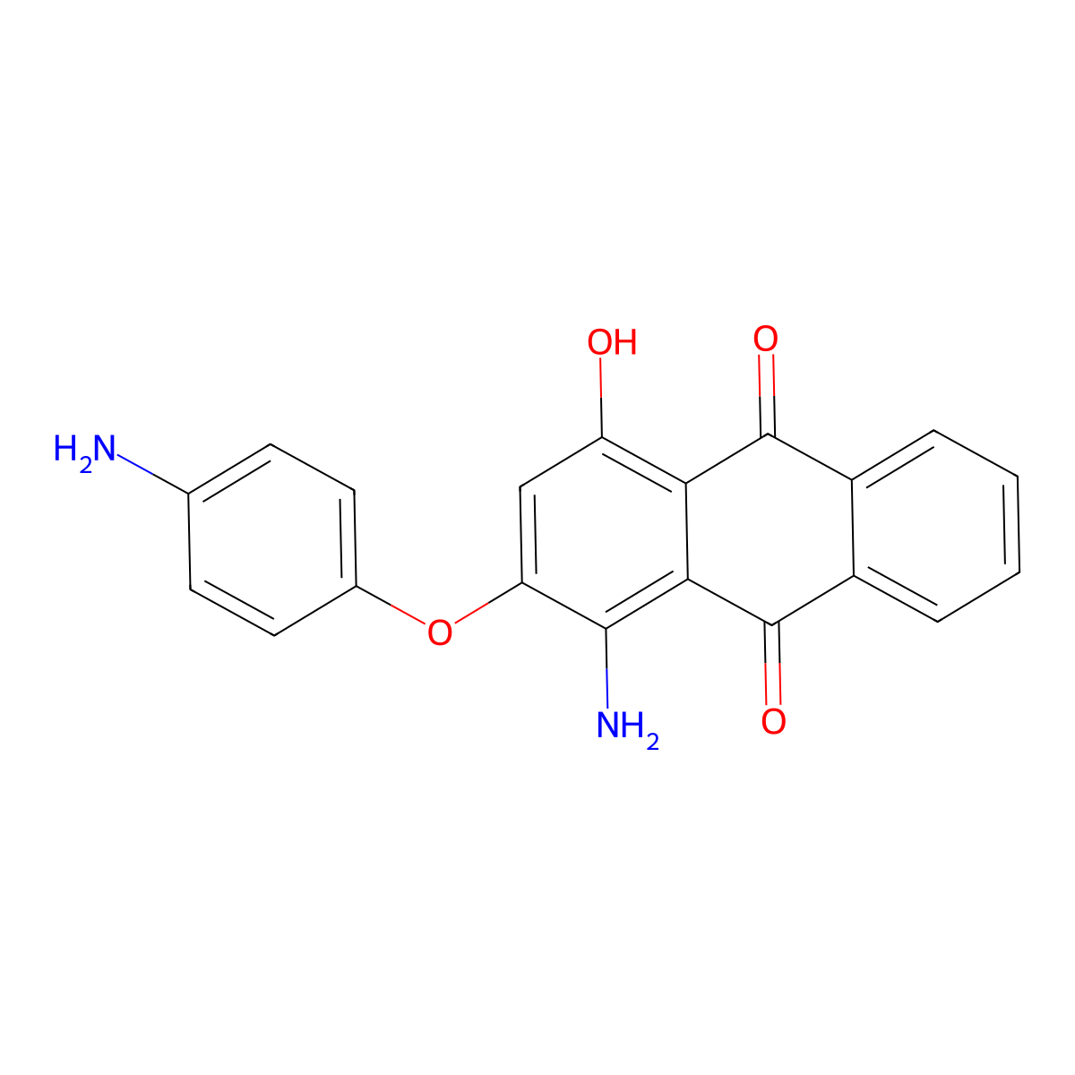1-Amino-2-(4-aminophenoxy)-4-hydroxyanthracene-9,10-dione molecular structure, CAS 56405-27-7