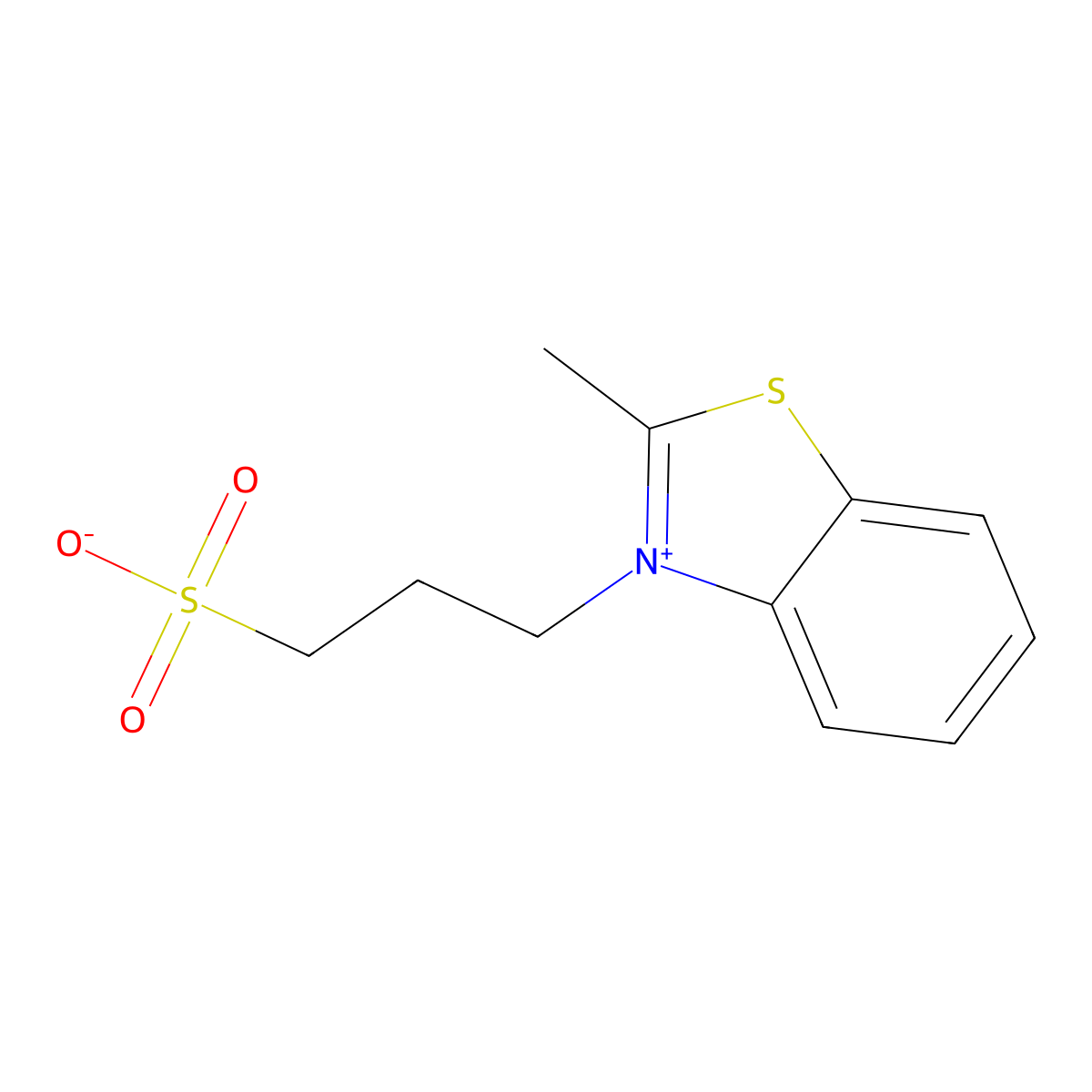 2-Methyl-3-(3-sulphonatopropyl)benzothiazolium molecular structure, CAS 56405-37-9
