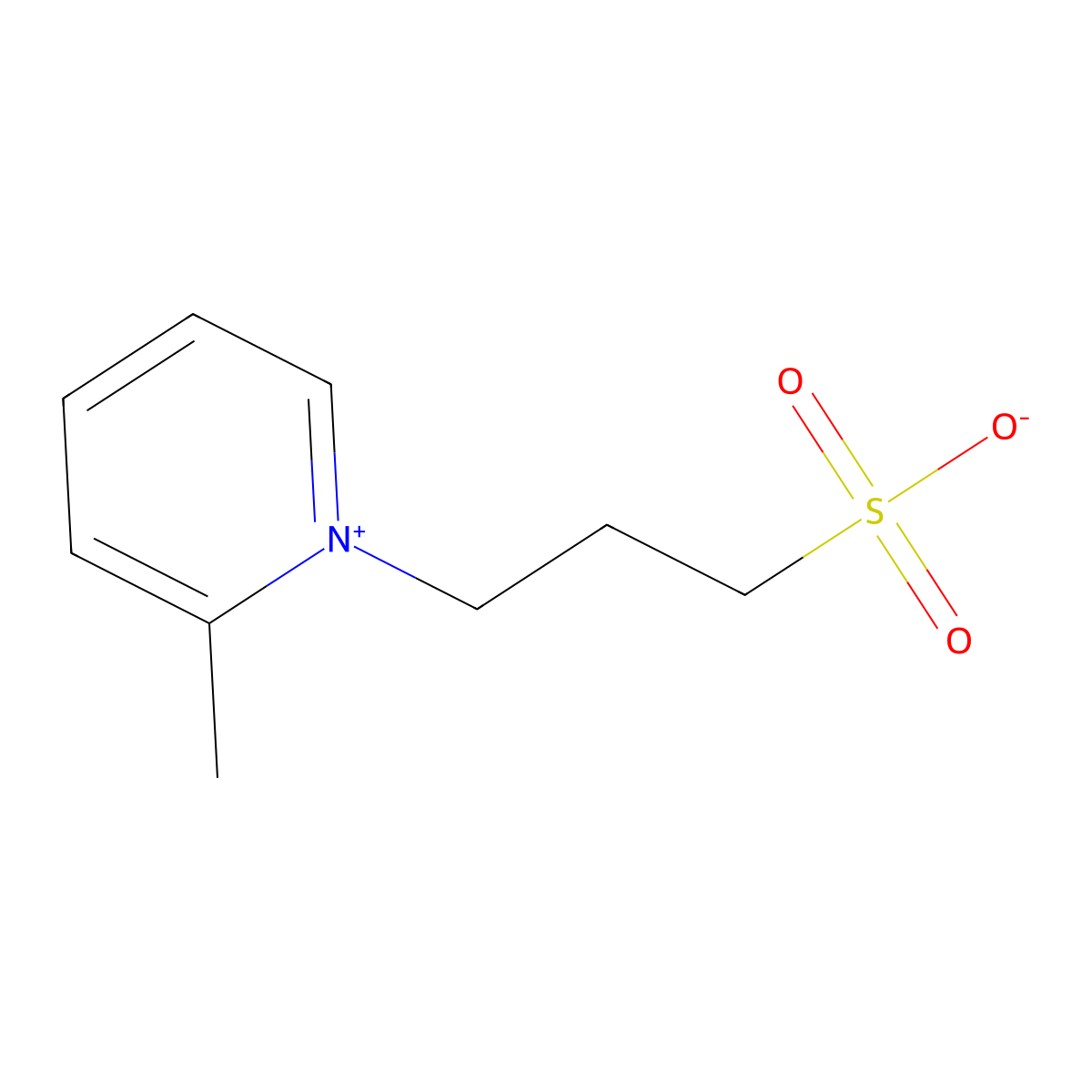 2-Methyl-1-(3-sulphonatopropyl)pyridinium molecular structure, CAS 56405-61-9