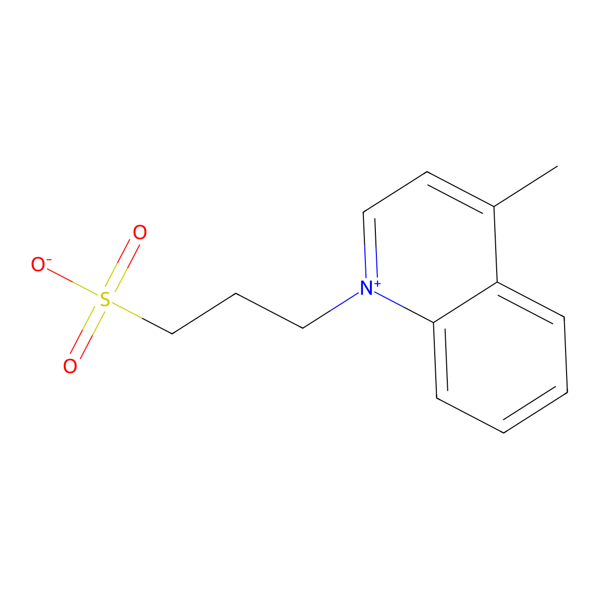 quinolinium, 4-methyl-1-(3-sulfopropyl)-, inner salt molecular structure, CAS 56405-66-4