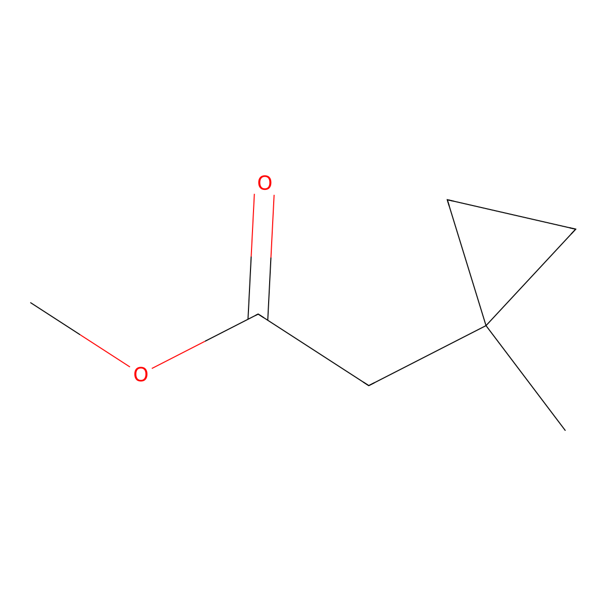 Methyl 2-(1-methylcyclopropyl)acetate molecular structure, CAS 56406-01-0