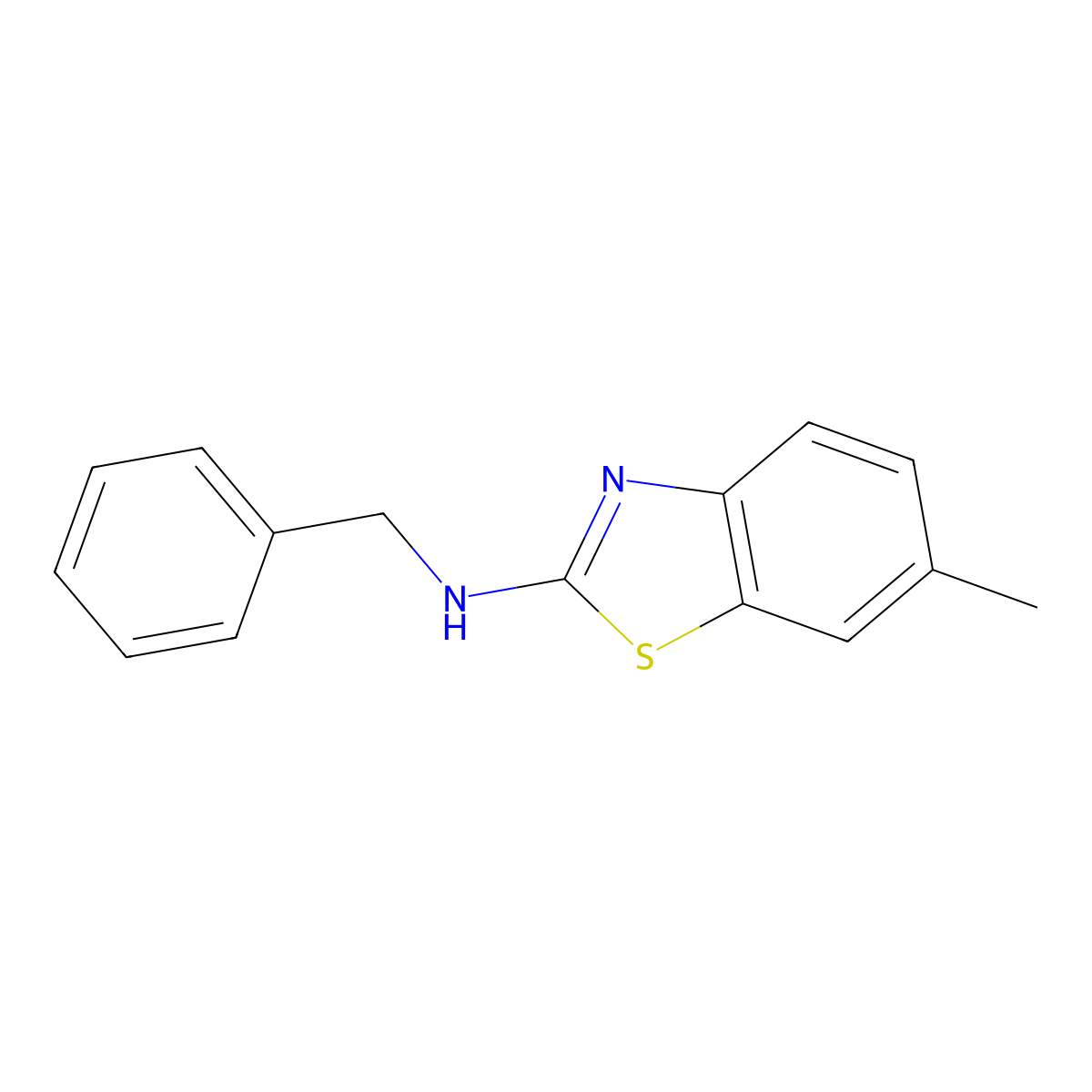 Benzyl-(6-methyl-benzothiazol-2-yl)-amine molecular structure, CAS 56406-14-5