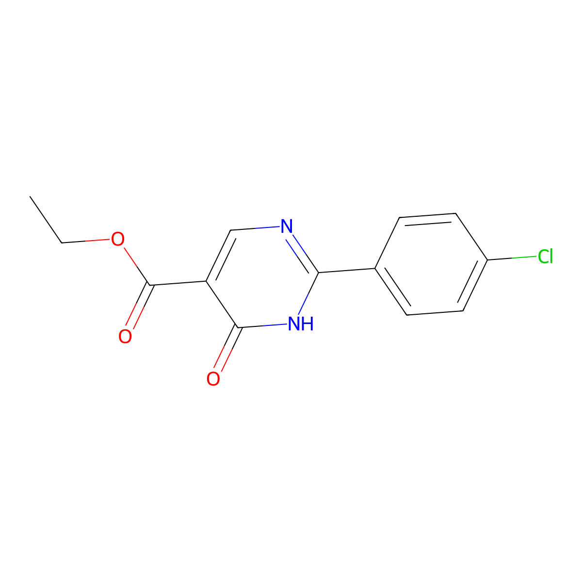 Ethyl 2-(4-chlorophenyl)-4-hydroxypyrimidine-5-carboxylate molecular structure, CAS 56406-33-8