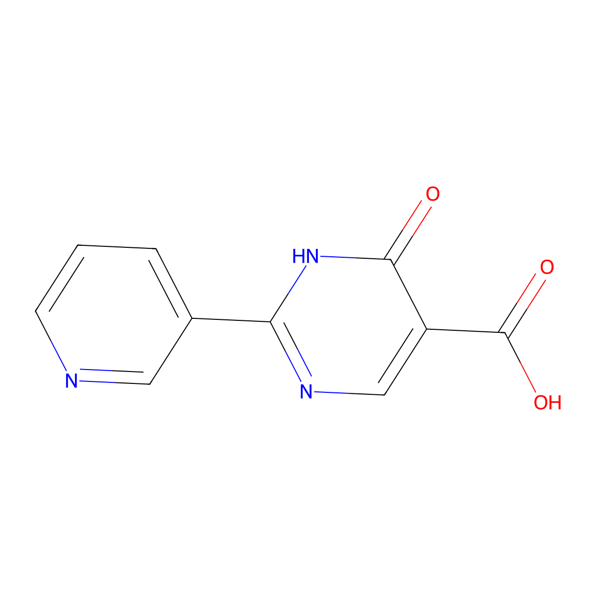 6-Oxo-2-(pyridin-3-yl)-1,6-dihydropyrimidine-5-carboxylic acid molecular structure, CAS 56406-46-3