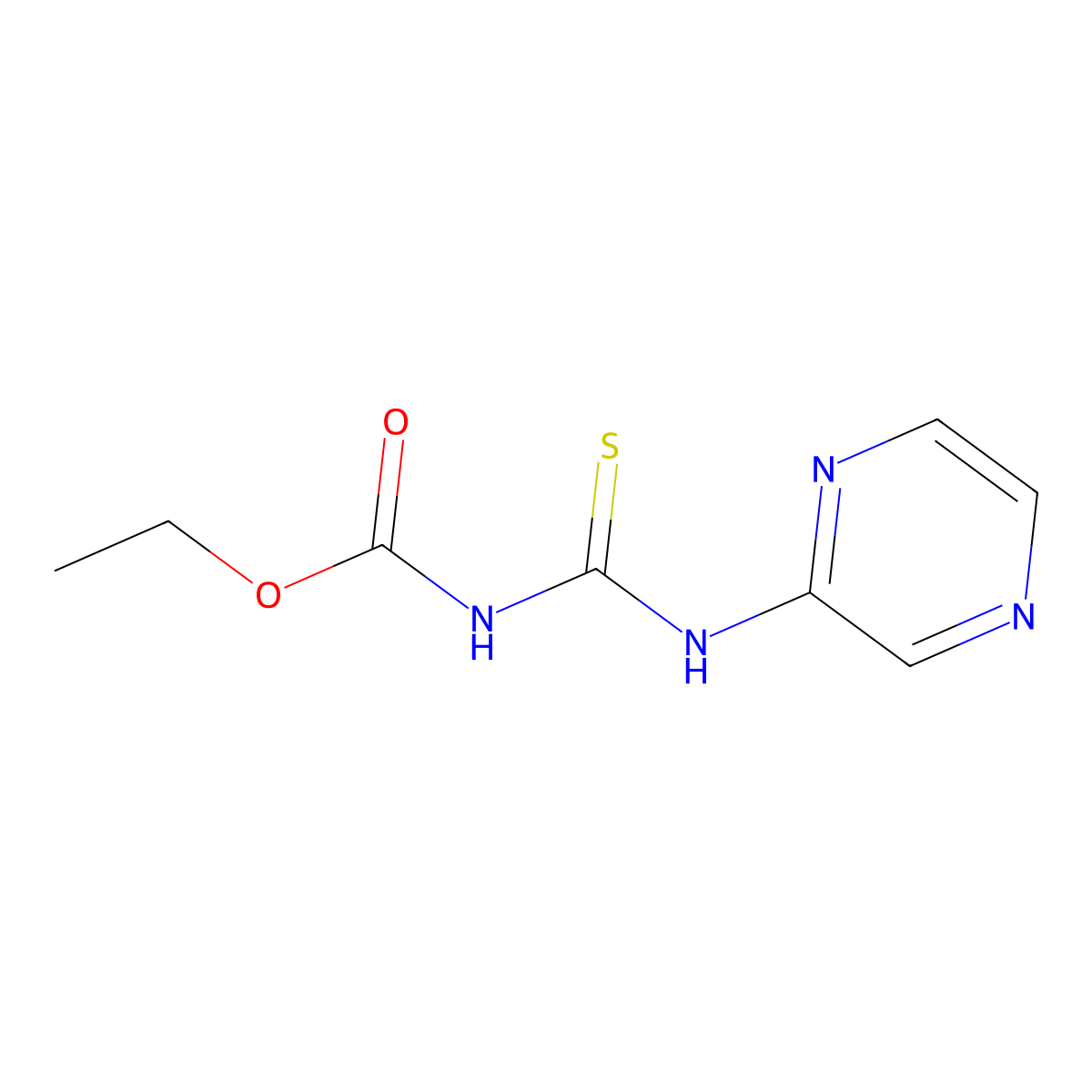 Ethyl N-[(Pyrazin-2-yl)carbamothioyl]carbamate molecular structure, CAS 56406-73-6