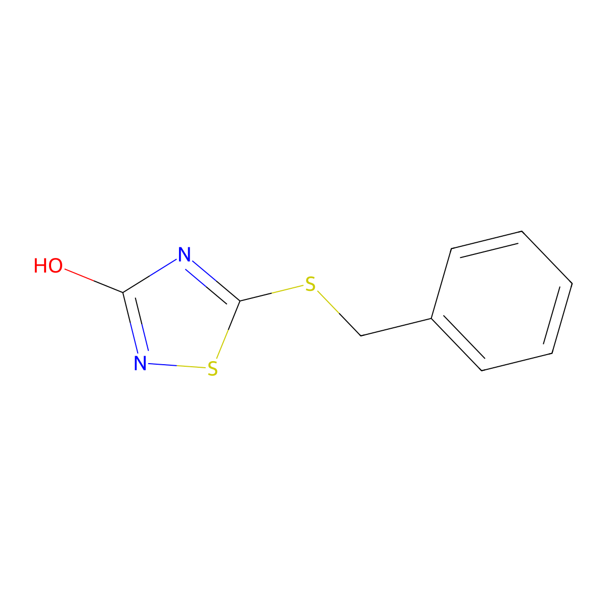 5-Benzylthio-3-hydroxy-1,2,4-thiadiazole molecular structure, CAS 56409-57-5