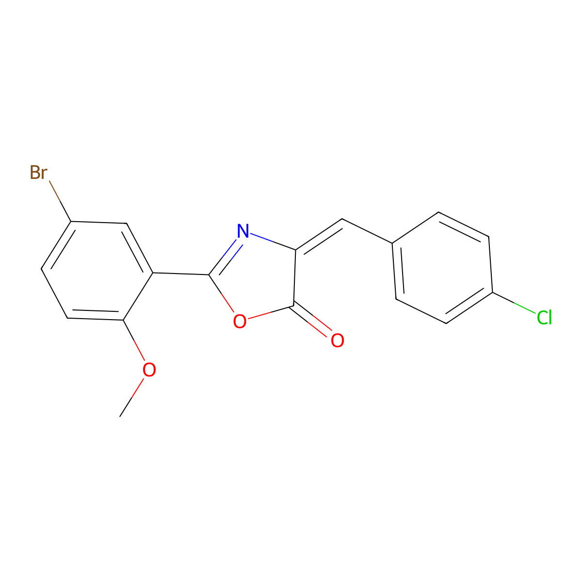 2-(5-Bromo-2-methoxyphenyl)-4-[(4-chlorophenyl)methylidene]-1,3-oxazol-5-one molecular structure, CAS 5641-87-2