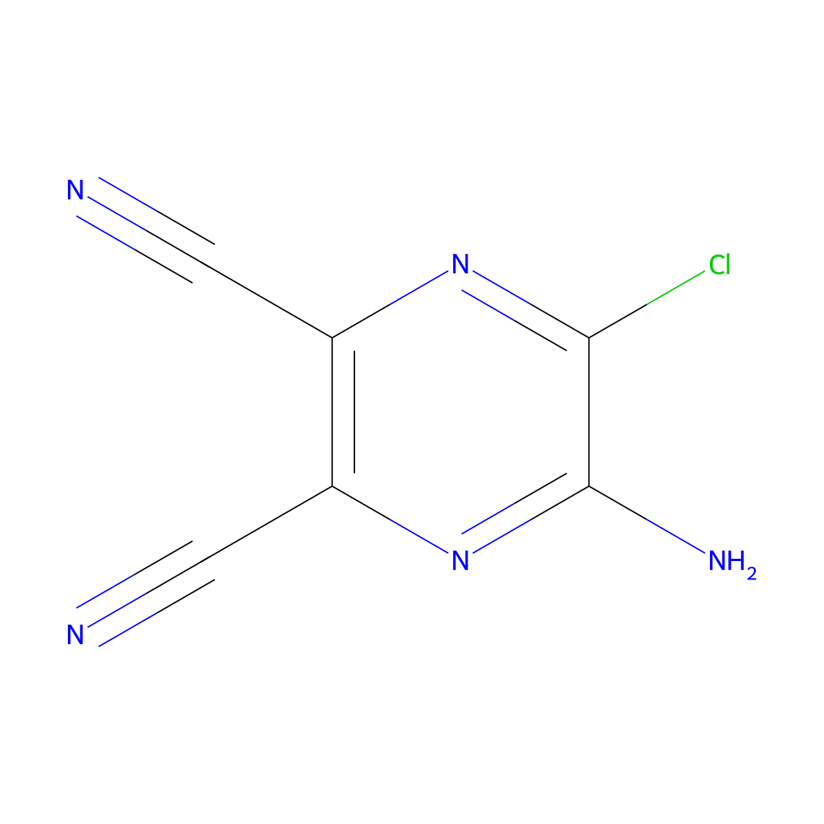5-Amino-6-chloro-2,3-dicyanopyrazine molecular structure, CAS 56413-96-8